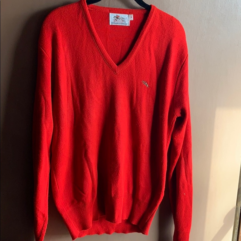 Vintage Steeplechase M orlan acrylic red sweater